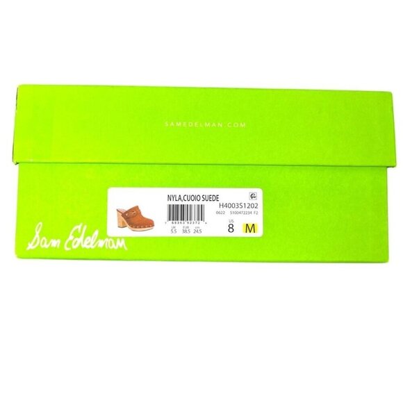 Sam Edelman Womens Brown Suede Nyla Slip On Wooden Clog Heels Sz 8 New - Picture 7 of 9